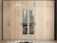 Hugo 8 Kapaklı Dolap Gardırop Meşe - Ücretsiz Kurulum