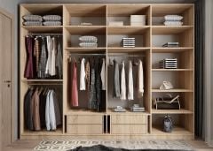 Hugo 8 Kapaklı Dolap Gardırop Meşe - Ücretsiz Kurulum