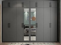 Hugo 8 Kapaklı Dolap Gardırop Füme - Ücretsiz Kurulum