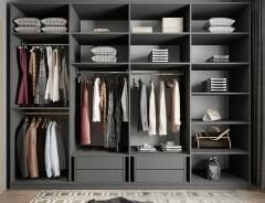 Hugo 8 Kapaklı Dolap Gardırop Füme - Ücretsiz Kurulum