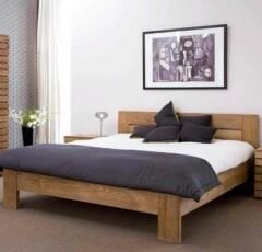 Oscar Masif Ladin Ağacı Doğal Ahşap Karyola