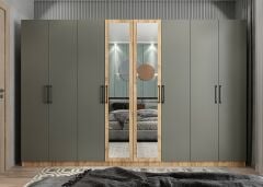 Terra 8 Kapaklı Dolap Gardırop Çam Füme - Ücretsiz Kurulum