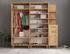 Begonya Portmanto Vestiyer Ayakkabılık Çam-Ücretsiz Kurulum