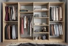 Terra 8 Kapaklı Dolap Gardırop Meşe - Ücretsiz Kurulum