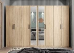 Terra 8 Kapaklı Dolap Gardırop Meşe - Ücretsiz Kurulum