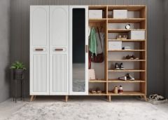 Letto Membran 6 Kapaklı Portmanto Vestiyer Montaj Dahil - Çam Beyaz
