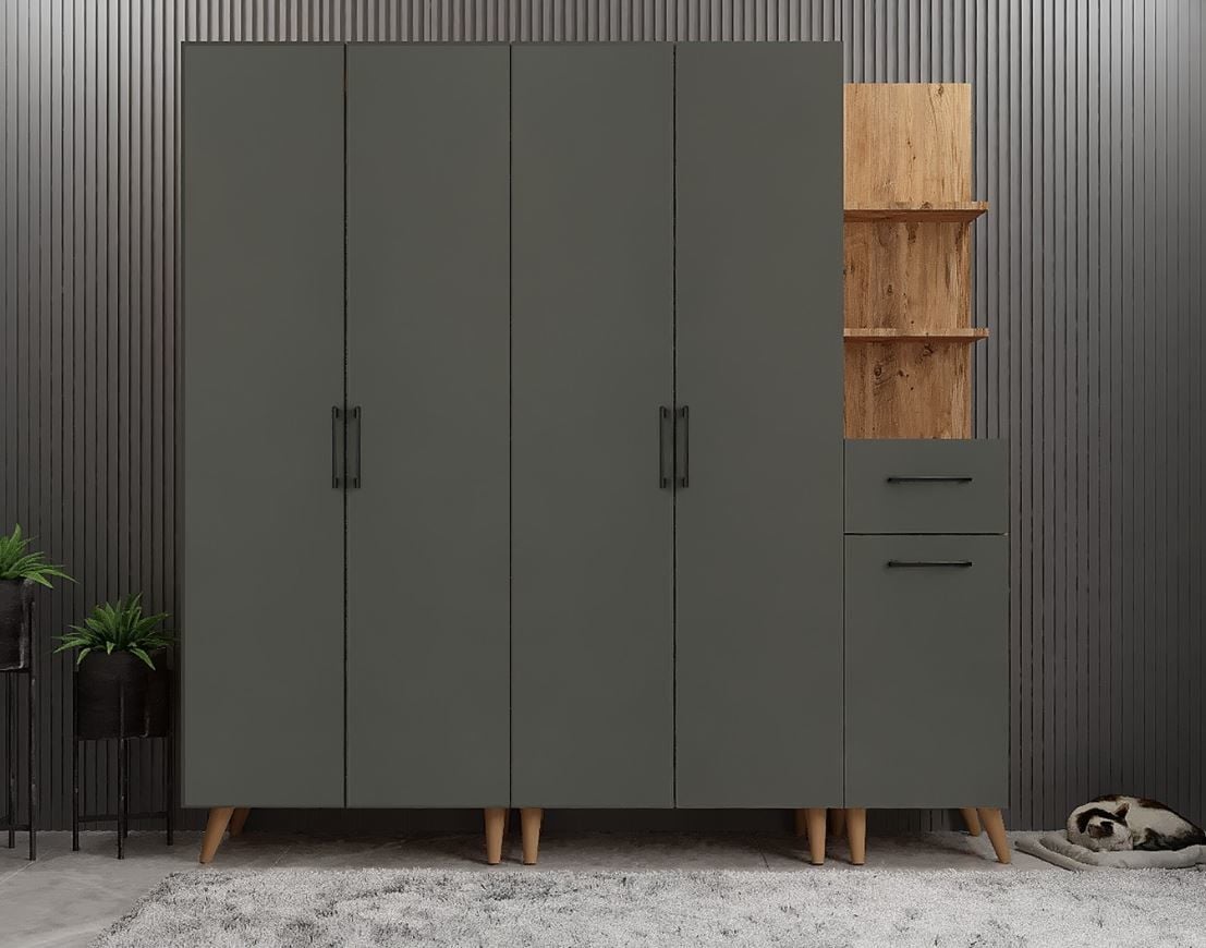 Begonya Portmanto Vestiyer Ayakkabılık Çam Füme - Ücretsiz Kurulum