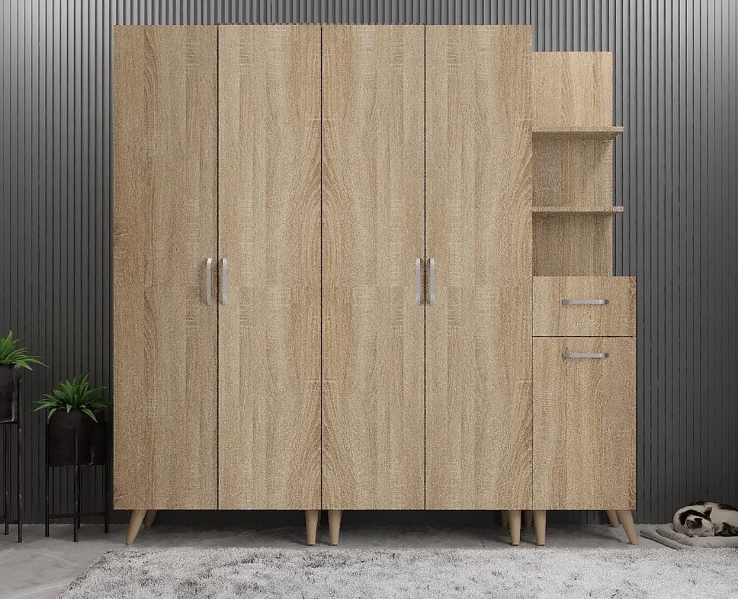 Begonya Portmanto Vestiyer Ayakkabılık Meşe - Ücretsiz Kurulum