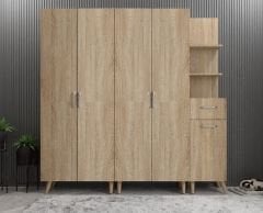 Begonya Portmanto Vestiyer Ayakkabılık Meşe - Ücretsiz Kurulum