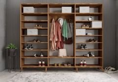 Açelya Portmanto Vestiyer Ceviz - Ücretsiz Kurulum M6