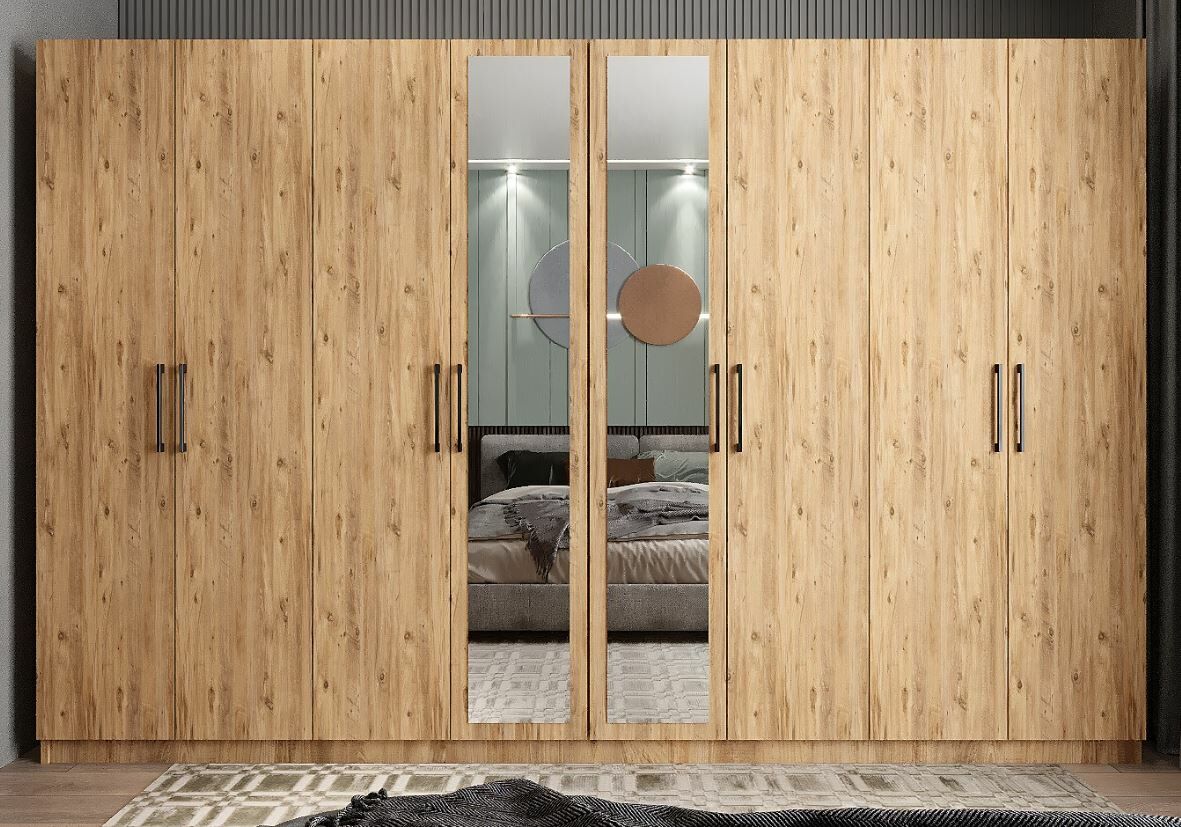 Padova 8 Kapaklı Dolap Gardırop Çam - Ücretsiz Kurulum