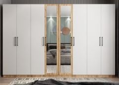 Padova 8 Kapaklı Dolap Gardırop Çam Beyaz - Ücretsiz Kurulum