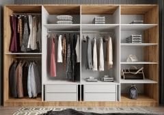 Padova 8 Kapaklı Dolap Gardırop Çam Beyaz - Ücretsiz Kurulum