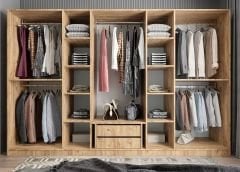 Solo 8 Kapaklı Dolap Gardırop Çam - Ücretsiz Kurulum