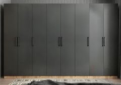 Solo 8 Kapaklı Dolap Gardırop Çam Füme- Ücretsiz Kurulum