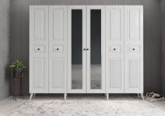 Meridyen Membran 6 Kapaklı Portmanto Vestiyer Montaj Dahil - Beyaz