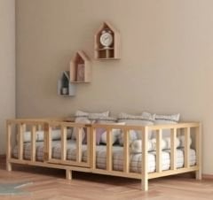 Parma İthal Ladin Doğal Ahşap Montessori Çocuk Karyola