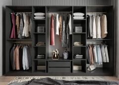 Solo 8 Kapaklı Dolap Gardırop Füme- Ücretsiz Kurulum