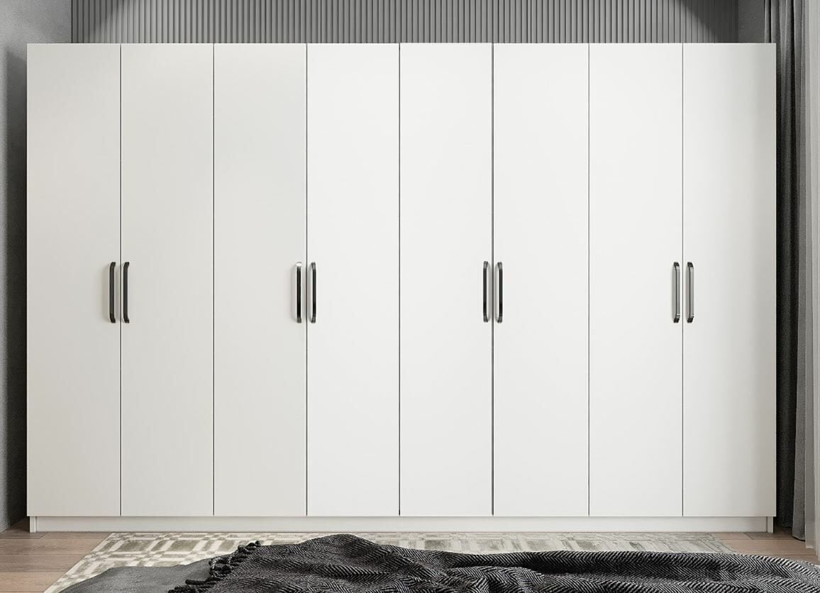 Bonn 8 Kapaklı Dolap Gardırop Beyaz - Ücretsiz Kurulum