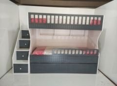 Lugo Tamamı Mdf Lake Boyalı Yavrulu 3 lü Ranza AB Ücretsiz Kurulum