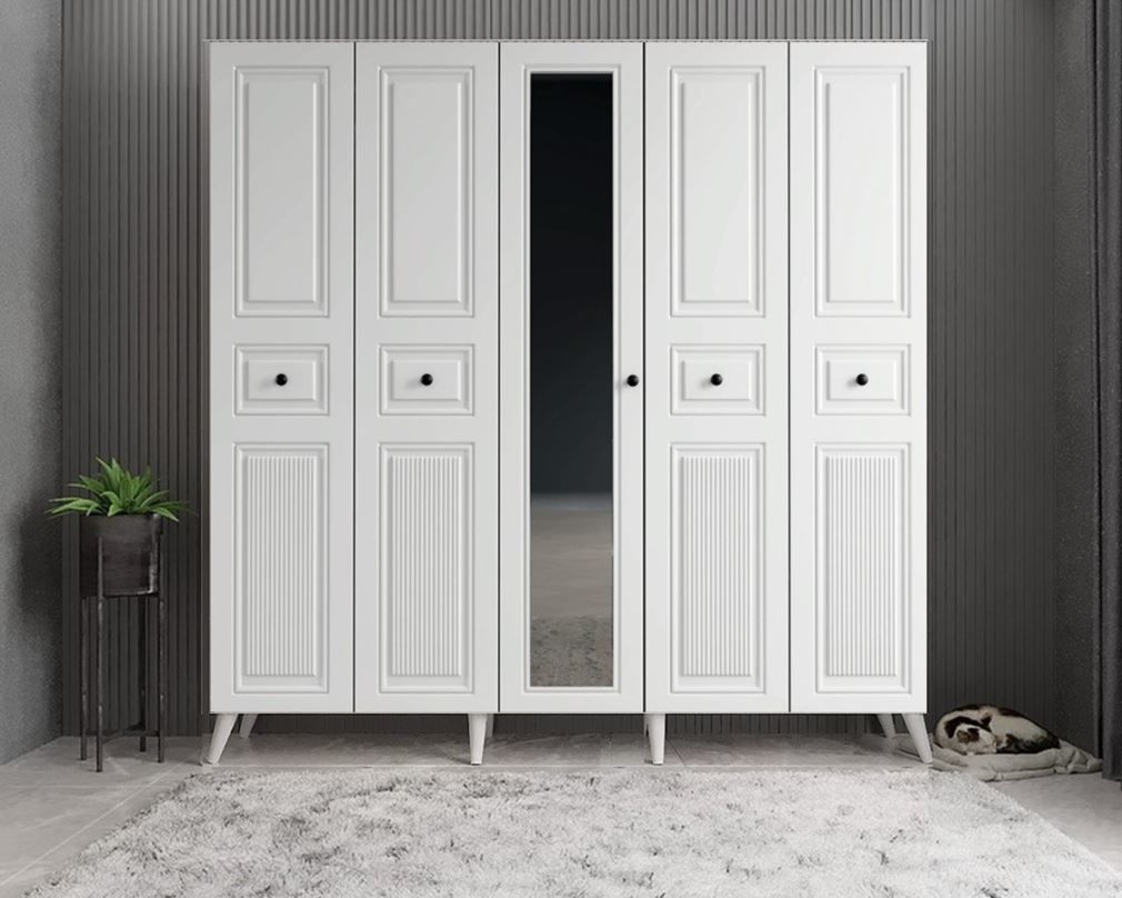 Sofya Membran 5 Kapaklı Portmanto Vestiyer Montaj Dahil - Beyaz