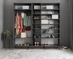 Sofya Membran 5 Kapaklı Portmanto Vestiyer Montaj Dahil - Füme Beyaz