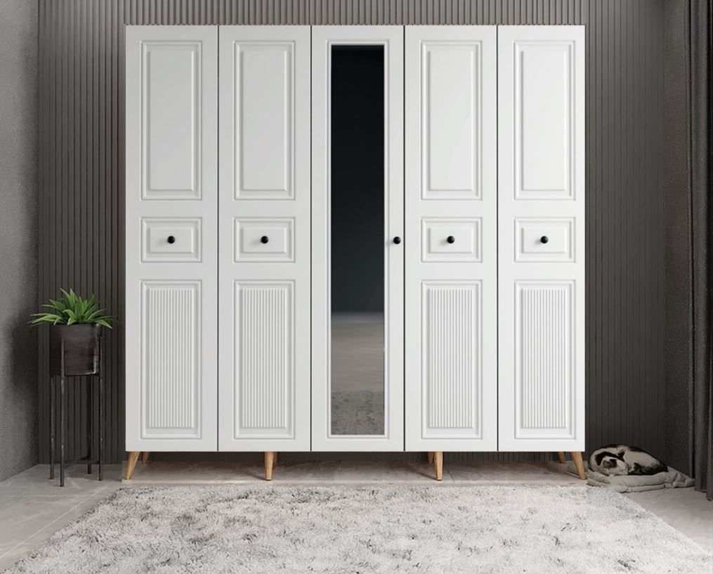 Sofya Membran 5 Kapaklı Portmanto Vestiyer Montaj Dahil - Çam Beyaz