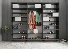 Açelya Portmanto Vestiyer Füme Beyaz - Ücretsiz Kurulum M6