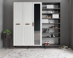 Violin Membran 5 Kapaklı Portmanto Vestiyer Montaj Dahil - Füme Beyaz