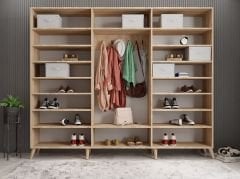 Açelya Portmanto Vestiyer Meşe Beyaz- Ücretsiz Kurulum M6