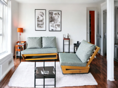 Nepal Bahçe Balkon Masif Kayın Ahşap Koltuk - 1 Adet Tekli 1 Adet İkili Koltuk Gri