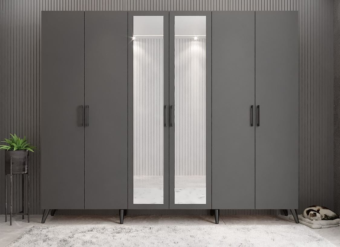 Açelya Portmanto Vestiyer Füme- Ücretsiz Kurulum M6