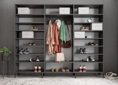 Açelya Portmanto Vestiyer Füme- Ücretsiz Kurulum M6