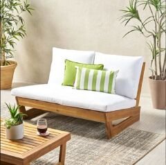 ConforLove Bahçe Kestane Ağacı - Balkon Yeni Tasarım Ahşap Koltuk 2+1