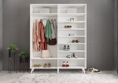 Koza Membran 4 Kapaklı Portmanto Vestiyer Montaj Dahil - Beyaz