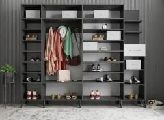 Açelya Portmanto Vestiyer Füme Beyaz - Ücretsiz Kurulum M7