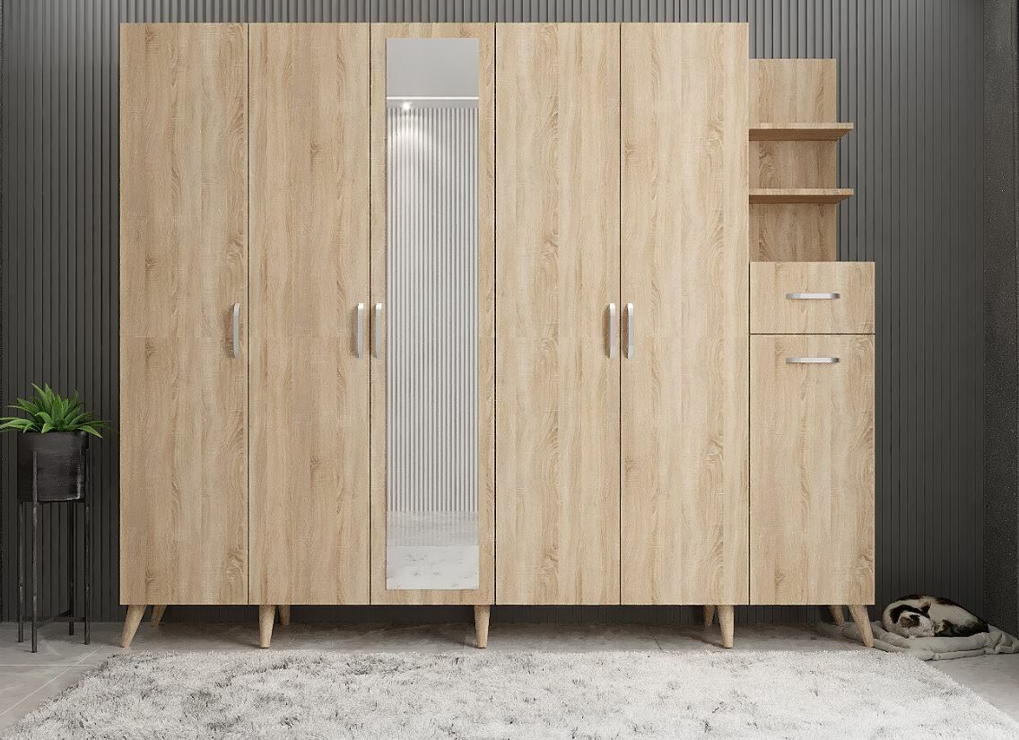 Açelya Portmanto Vestiyer Meşe- Ücretsiz Kurulum M7