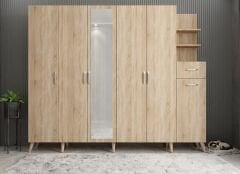 Açelya Portmanto Vestiyer Meşe- Ücretsiz Kurulum M7