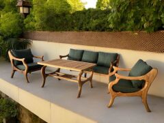 Müşteriye Özel Bery Masif Ahşap Bahçe Balkon Koltuk Kestane Ağacı 3+3+1+1 Koltuk Takımı
