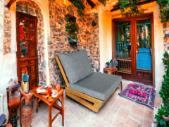 Nepal Bahçe Balkon Masif Kayın Ahşap Koltuk Takımı - 1 Adet Ikili 2 Adet Tekli ve Orta Sehpa Gri