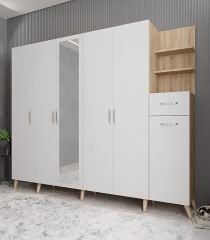 Açelya Portmanto Vestiyer Meşe Beyaz- Ücretsiz Kurulum M7