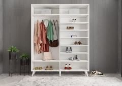 Zenon Membran 4 Kapaklı Portmanto Vestiyer Montaj Dahil - Beyaz