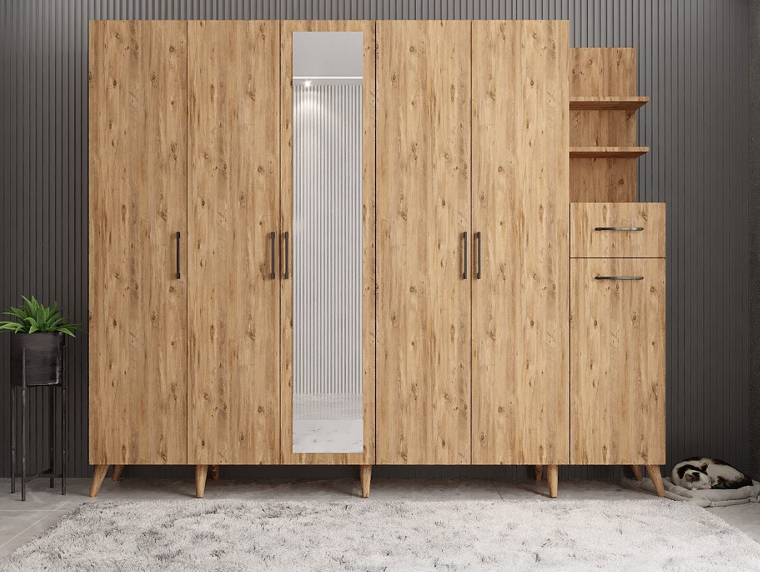 Açelya Portmanto Vestiyer Çam- Ücretsiz Kurulum M7