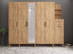 Açelya Portmanto Vestiyer Çam- Ücretsiz Kurulum M7