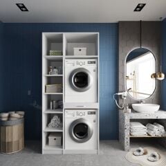 Vita Çamaşır Ve Kurutma Makinesi Dolabı Banyo Dolabı Beyaz- Ücretsiz Kurulum