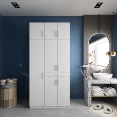 Vita Çamaşır Ve Kurutma Makinesi Dolabı Banyo Dolabı Beyaz- Ücretsiz Kurulum