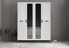 Zenon Membran 4 Kapaklı Portmanto Vestiyer Montaj Dahil - Füme Beyaz