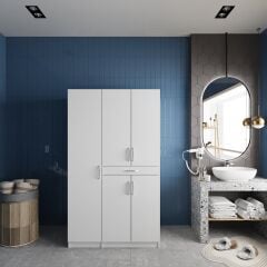 Tina Çamaşır Ve Kurutma Makinesi Dolabı Banyo Dolabı Beyaz- Ücretsiz Kurulum