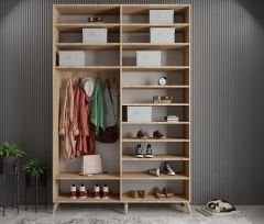 Açelya Portmanto Vestiyer Meşe Beyaz- Ücretsiz Kurulum M8