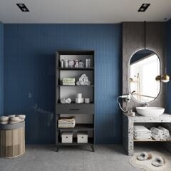 Mavera Çok Amaçlı Dolap Banyo Mutfak Kiler Dolabı Füme - Ücretsiz Kurulum